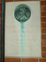 Plaque on wall outside Borrow House